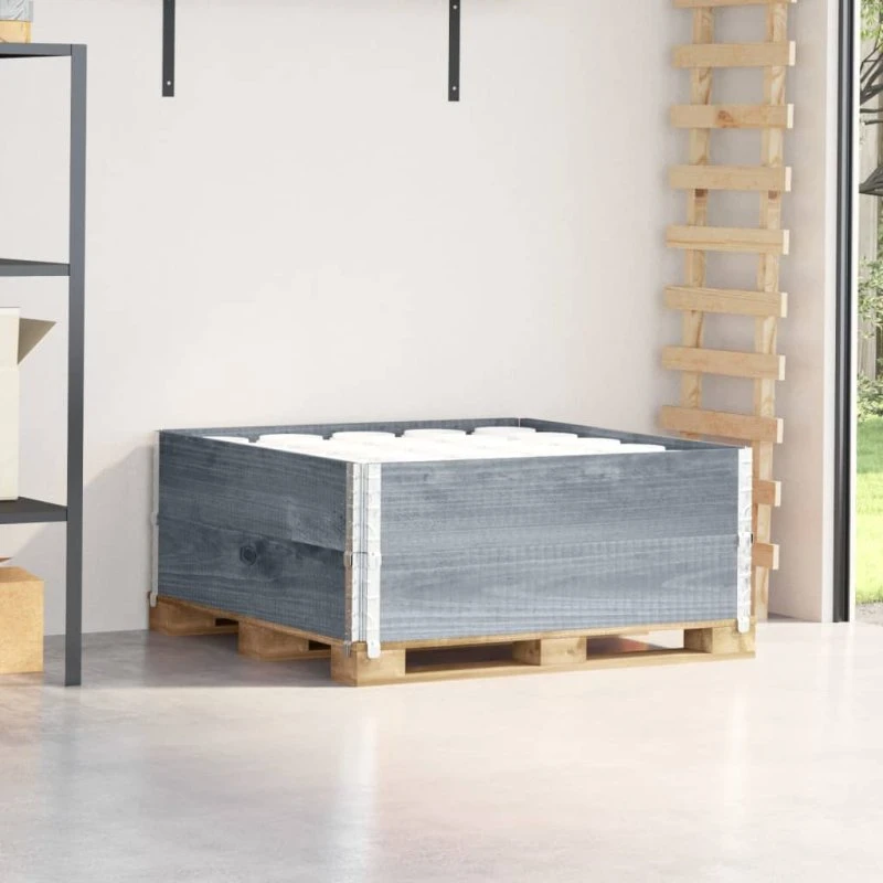 vidaXL pallerammer 2 stk. 100x100 cm i massivt fyrretræ, grå