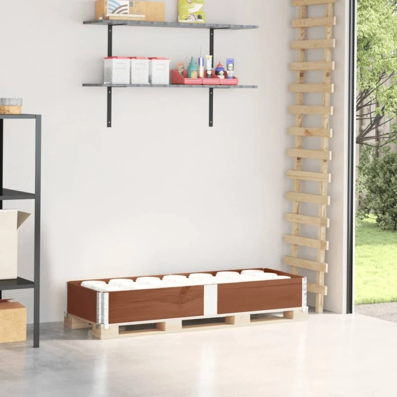 vidaXL palleramme 150x50 cm i massivt fyrretræ, brun