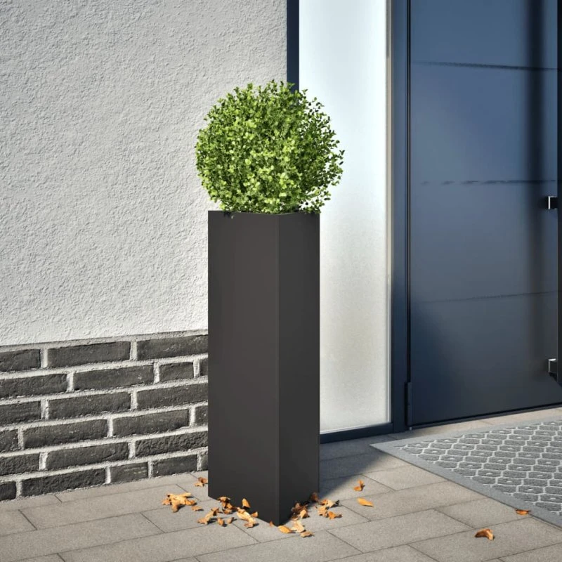 vidaXL Plantekrukker 2 stk. Trekantet Stål Sort 30x26x75 cm