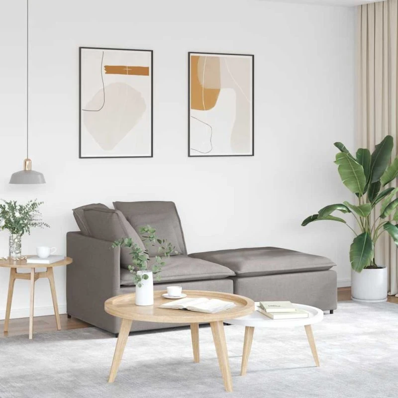 vidaXL modulsofa med fodskammel og hynder, gråbrun