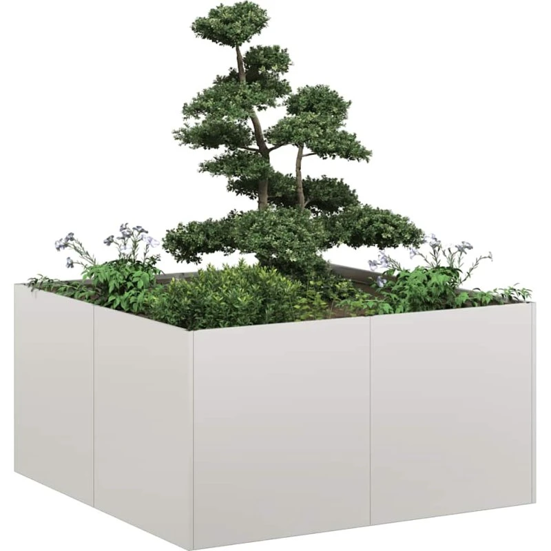 vidaXL Plantekasse i rustfrit stål 80x80x40 cm