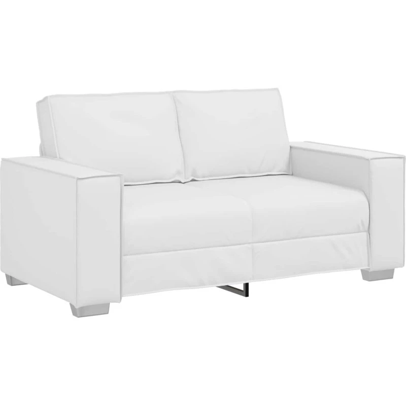 vidaXL Tosæders sofa i hvidt kunstlæder, 160 cm