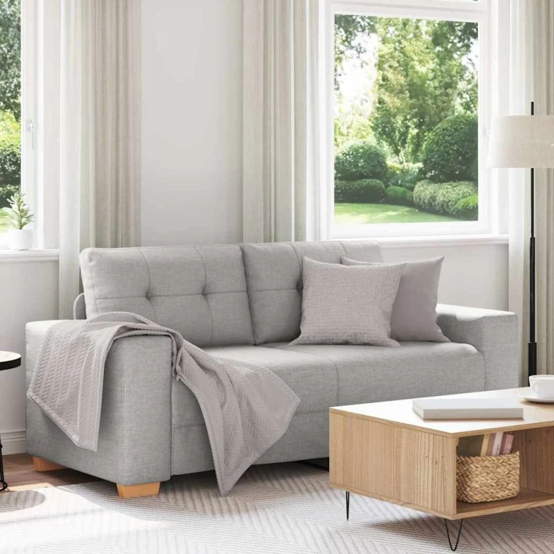 vidaXL elskovssofa 180x77x82 cm stof skygrå