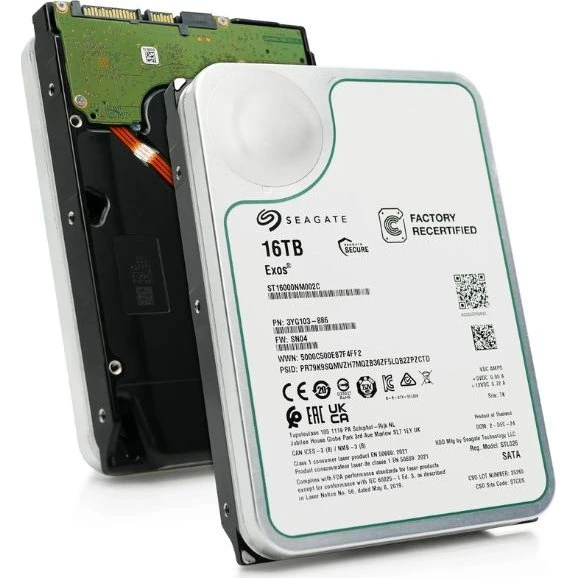 Seagate Exos 16 TB 3,5" SATA 7200rpm Harddisk - Factory Recertified