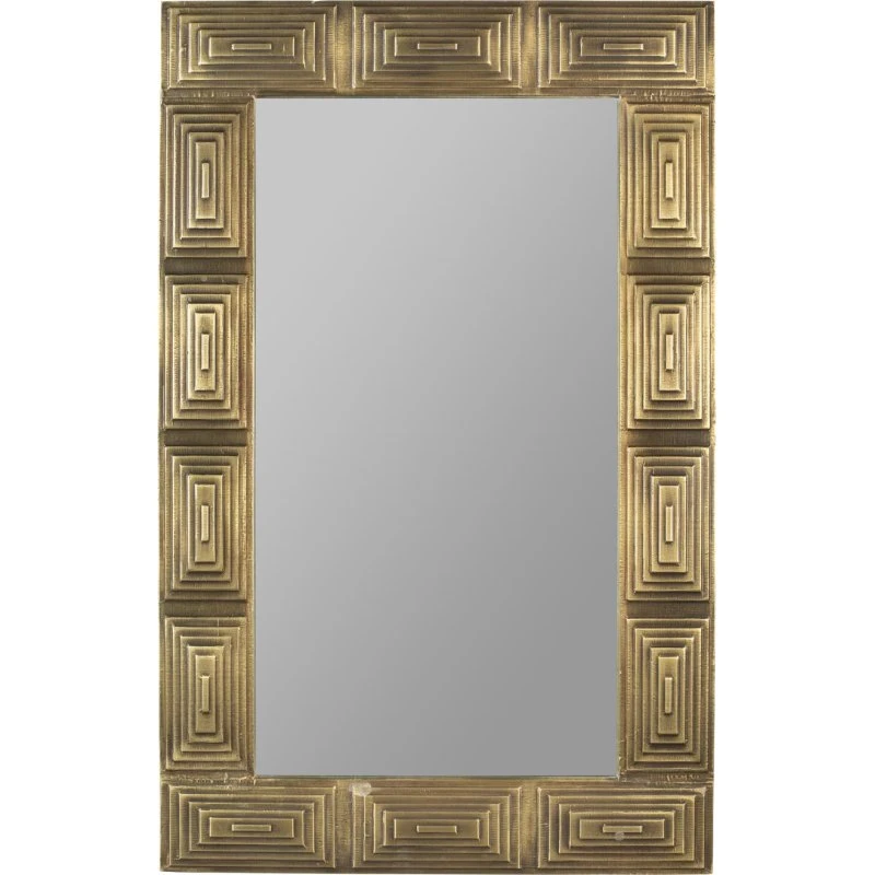 Dutchbone Volan Vægspejl Art Deco Guld 110x70 cm
