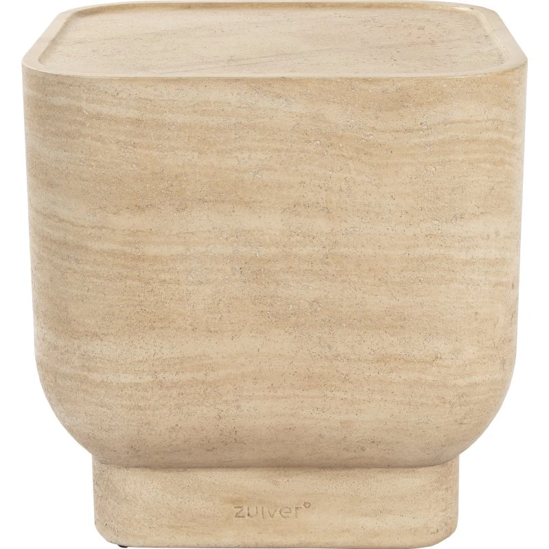 Zuiver Noble sidebord, kvadratisk - beige travertinlook (45x45 cm)