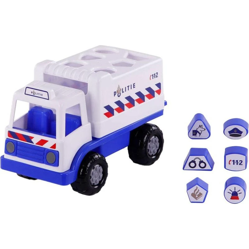 Cavallino Police Truck Shape Sorter med 6 klodser, 26cm