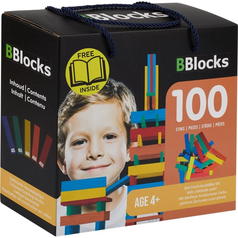 BBlocks Building Boards Color - 100 stk. farvede træplanker