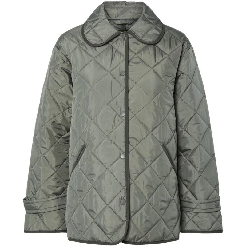 PCEMILY quiltet kort jakke - Castor Gray
