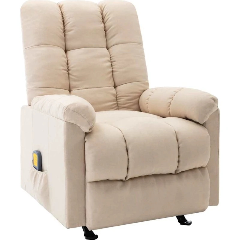 vidaXL Massagestol i stof, cremefarvet