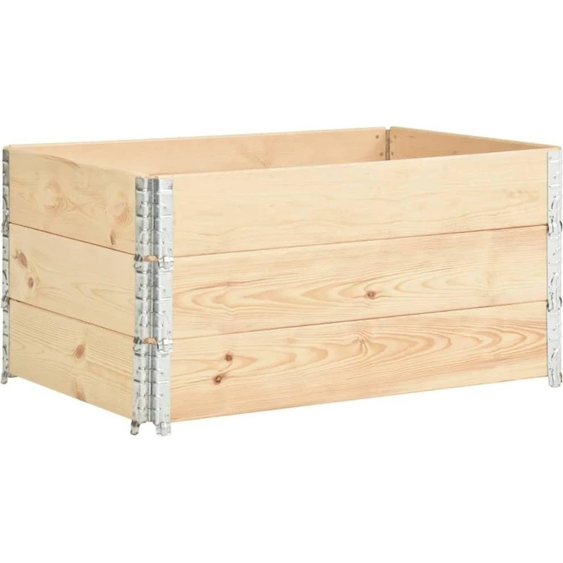 3 stk. Højbed i massivt fyrretræ, 80 × 120 cm - stabelbare