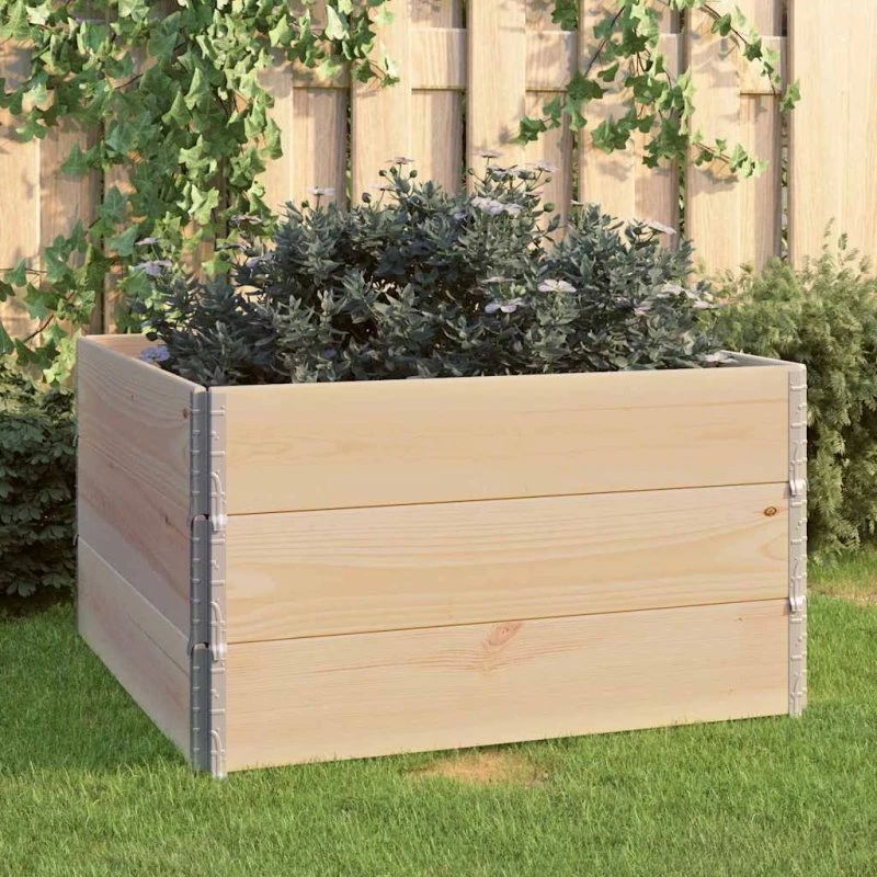 vidaXL højbed 3 stk. 100x100 cm i massivt fyrretræ