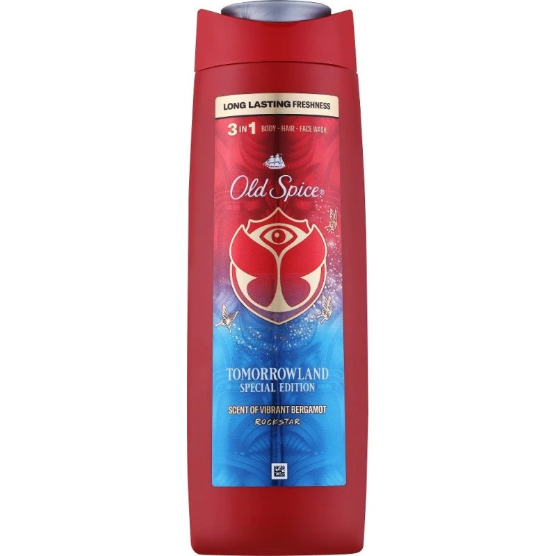 Old Spice RockStar Shower Gel til ansigt, krop og hår, 400 ml