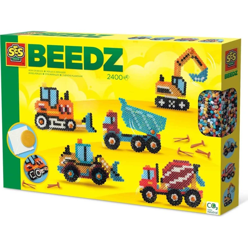 SES Creative Beedz Strygeperler - Byggekøretøjer