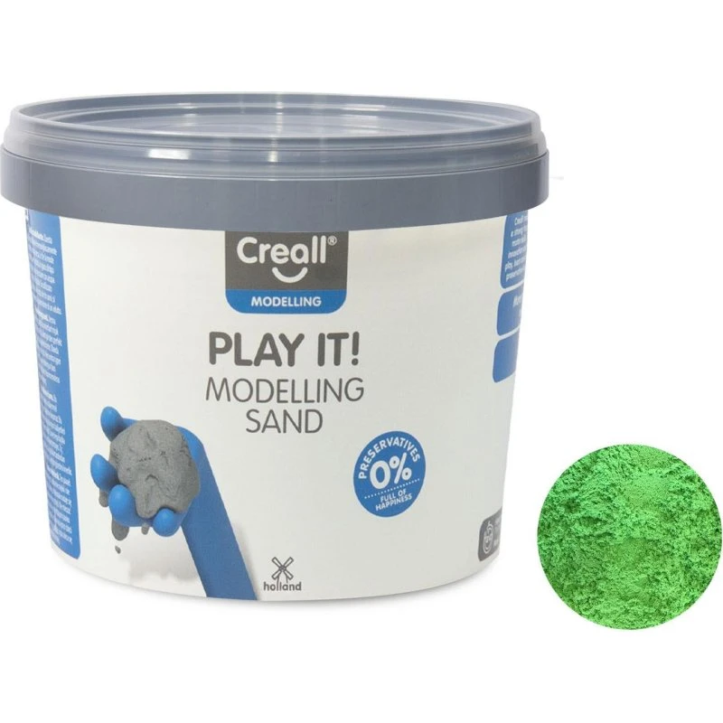 Creall Play It Modellersand - 750g - Grøn