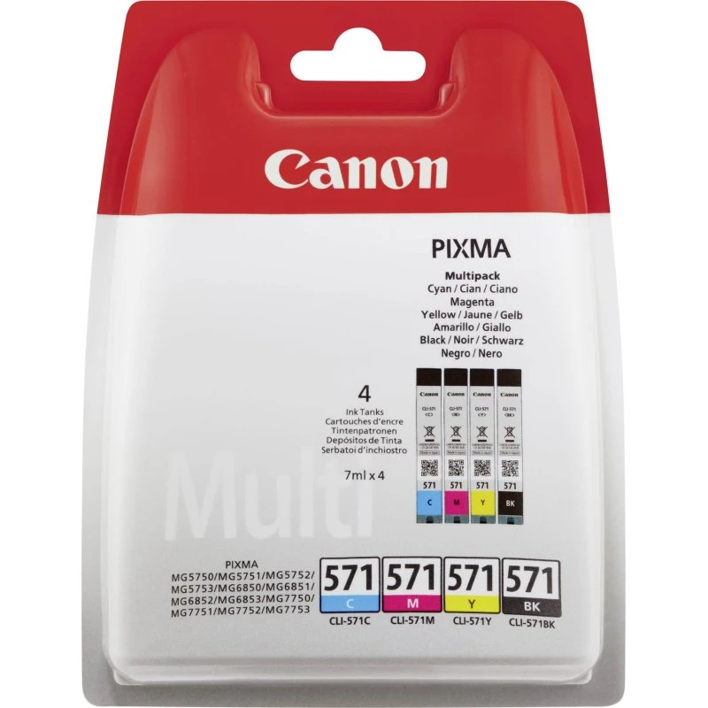 Canon CLI 571 Value Pack - Sort, Cyan, Magenta, Gul (349 sider)