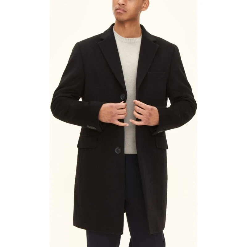 Oscar Jacobson Sylar uld/kashmir frakke - sort