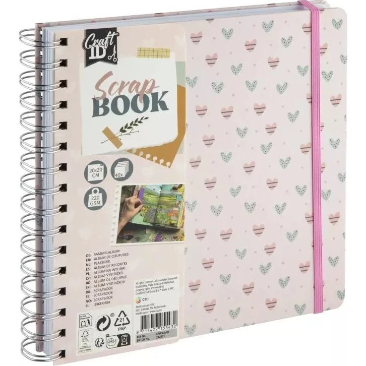 Creative Craft Group Fotoalbum med hjerte-motiv, 20,5x20,5 cm