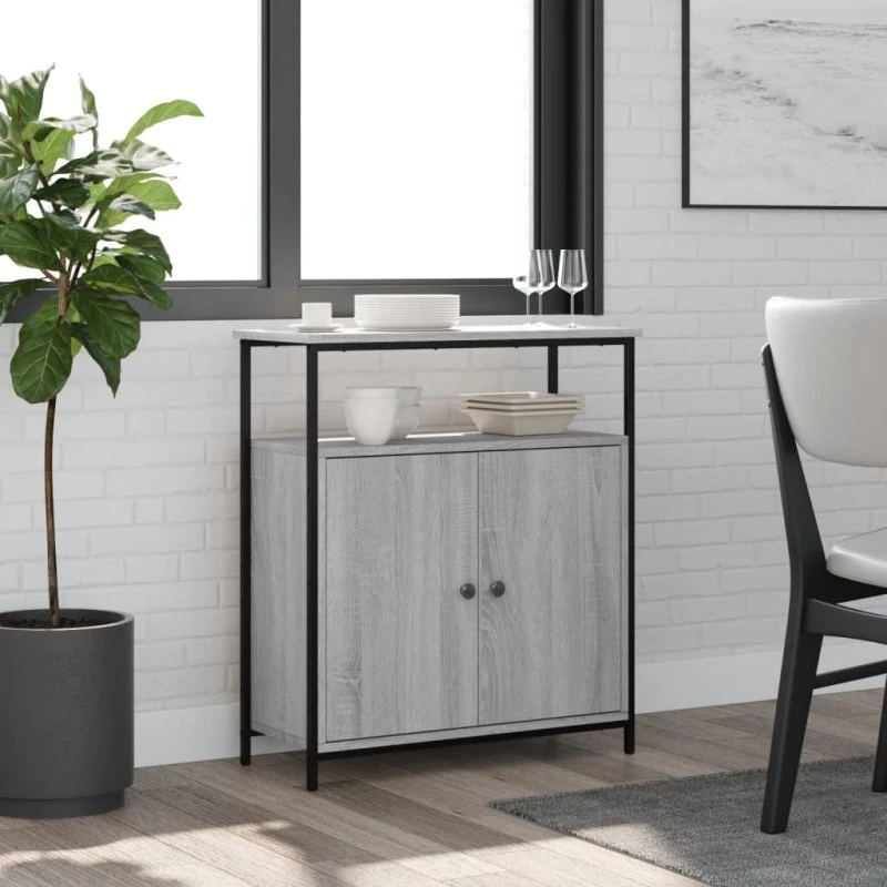 vidaXL skænk 70x30x80 cm i grå sonoma-eg