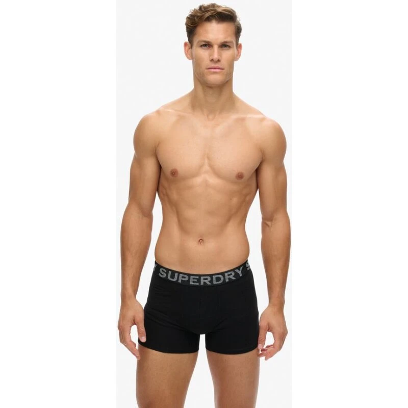 Superdry Organic Cotton Boxer 3-pak – Sort/Orange, 12 cm