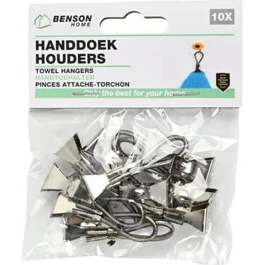 Håndklædeholder sort, 10-pak