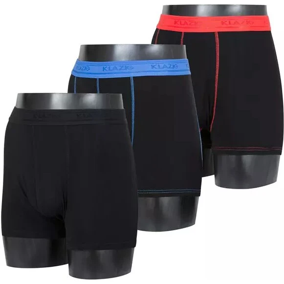 KLAZIG Plus Size 3-pak bambus boxershorts - Sort