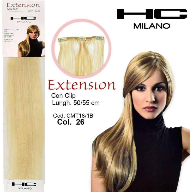 Hc Milano Extension 3 Clip No Remy 50cm Farve 26
