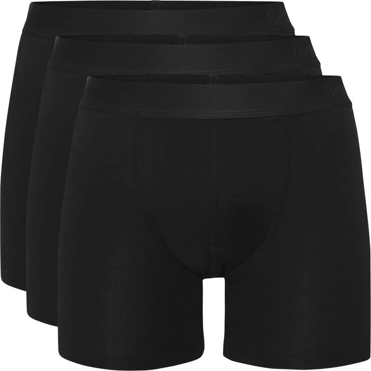 Resteröds 3-pak bambus boxershorts med lange ben, sort