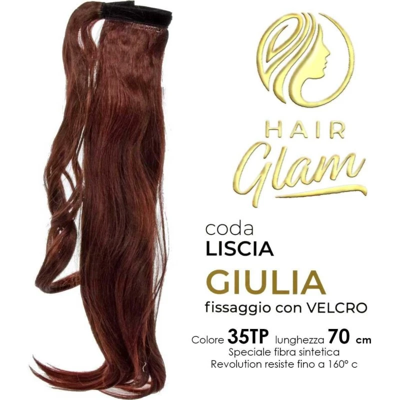 Coda Hair Glam Giulia Hestehale med Velcro - 70 cm