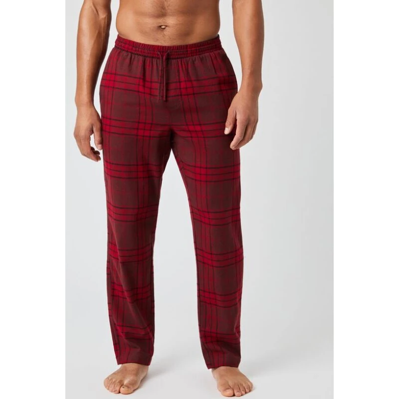 Björn Borg Core Flannel Pyjama Pants – Rød ternet (100% bomuld)