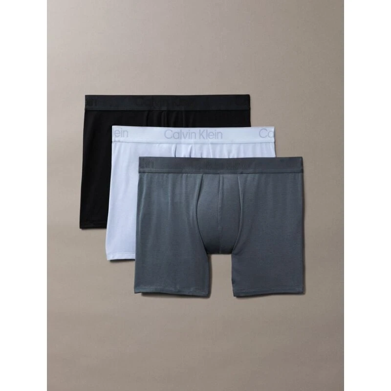 Calvin Klein Boxer Brief 3-pak, Low-Rise (Sort/Grå/Blå)