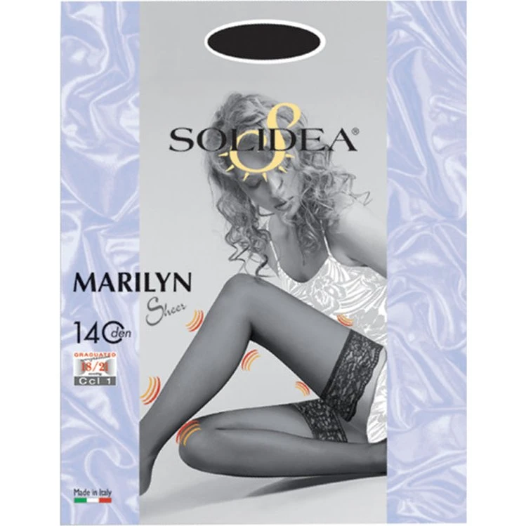 Solidea Marilyn 140 Den Sheer Hold Up Strømper, 18-21 mmHg, Sand