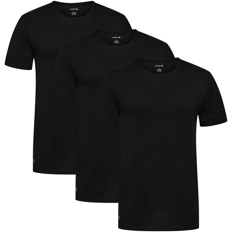 Lacoste Slim Fit Crew Neck 3-pak T-shirt, sort
