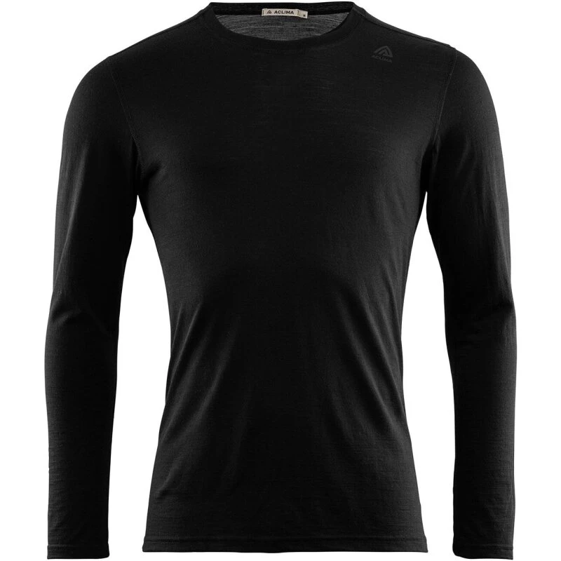 Aclima LightWool Undershirt L/S Herre – Jet Black