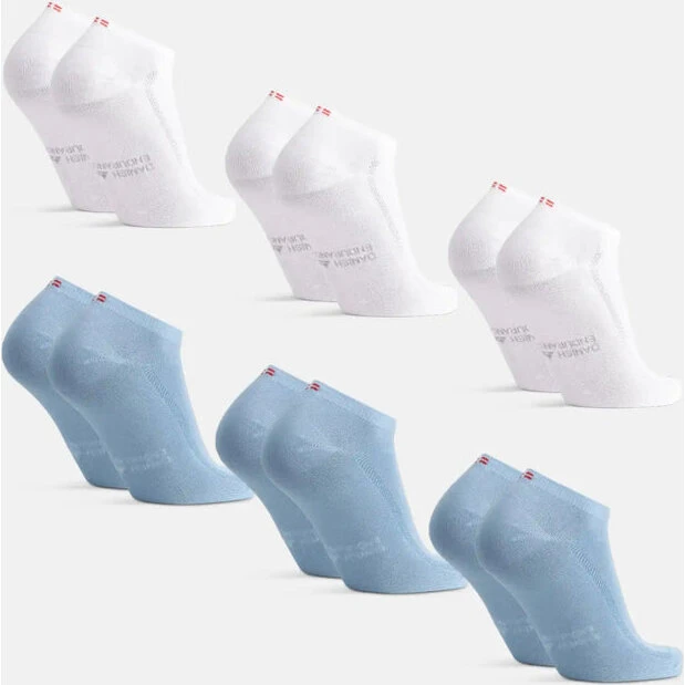 Danish Endurance Low-Cut Bambusstrømper 6-pak – sort/grå/hvid