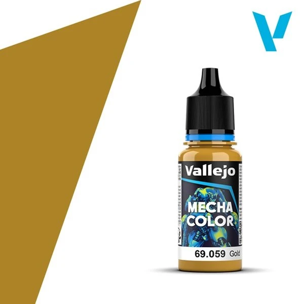 Vallejo Mecha Airbrush Color: Metallic Gold, 18ml