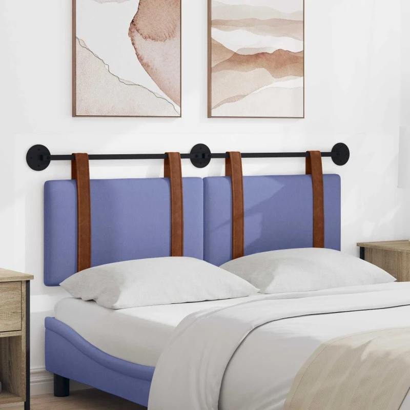 vidaXL Hængende Sengegavl Jeansblå 130x55x5 cm Antik PU