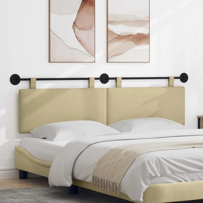 vidaXL Hængende sengegavl i velour, lys grøn grå, 170 × 55 cm