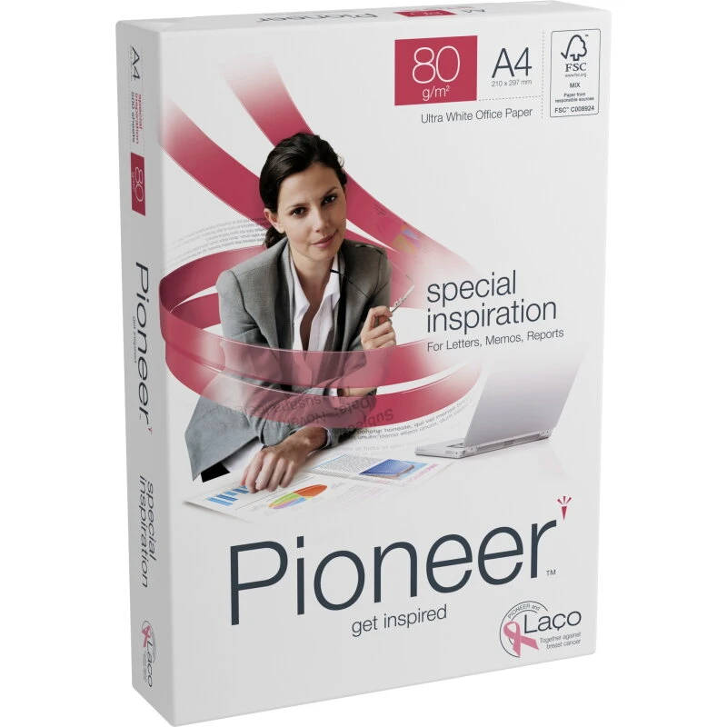 Pioneer kopipapir A4 80 g/m² – 500 ark, hvid