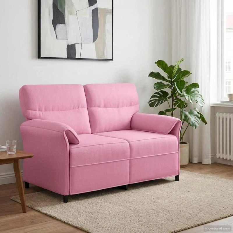 vidaXL 2-personers sofa i polyester med metalramme