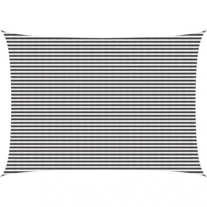 vidaXL Solsejl 5 x 7 m HDPE Rektangulær Anthracit/Hvid