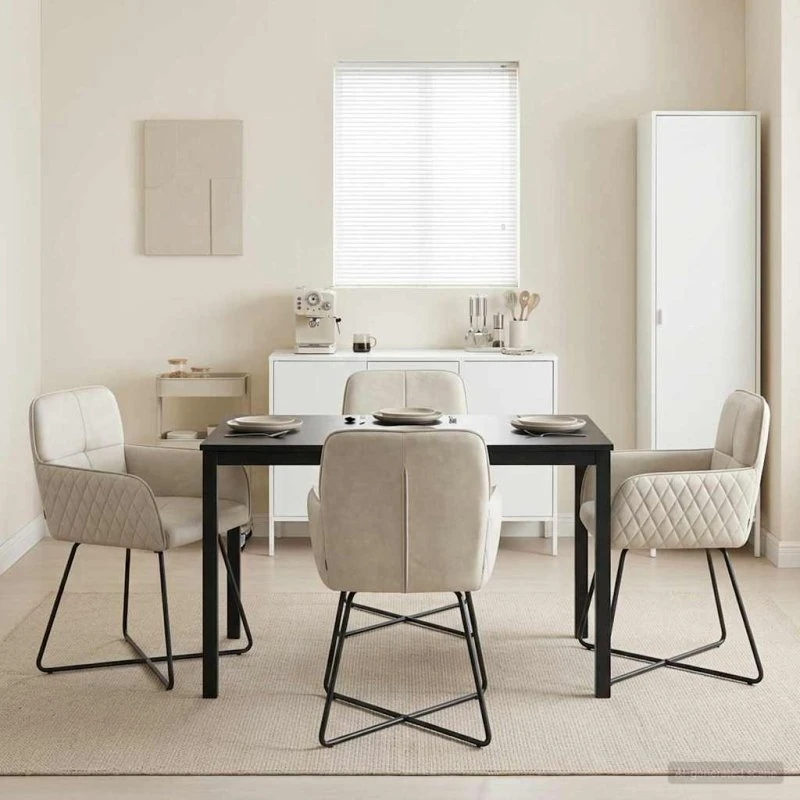 vidaXL Spisestole 4 stk. Fløjl Cremefarvet 59 x 56,5 x 86 cm