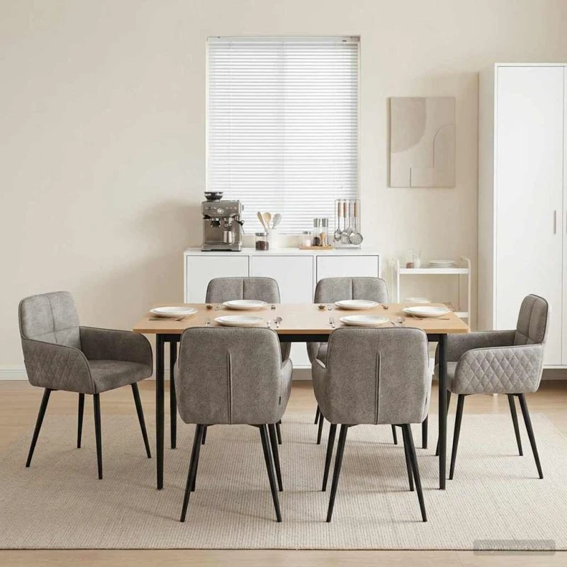 vidaXL Spisestole 6 stk. Faux Suede Læder Lysegrå