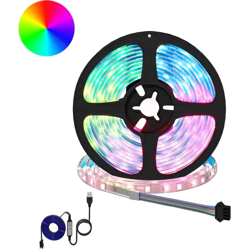 vidaXL LED Strip 12 stk. Sort/Gennemsigtig 2,5 m USB