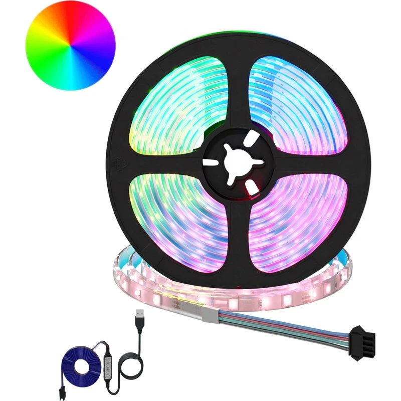 vidaXL LED Strip 12 stk. Sort/Gennemsigtig 5,5 m USB