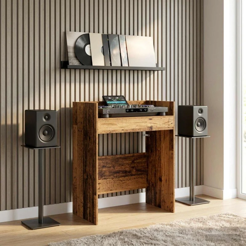 vidaXL DJ-bord i gammelt træ, 102 x 45 x 102 cm