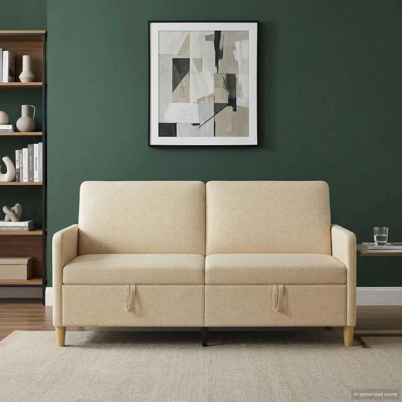 vidaXL Sofa med opbevaring, Cremefarvet, 172 x 78 x 87 cm