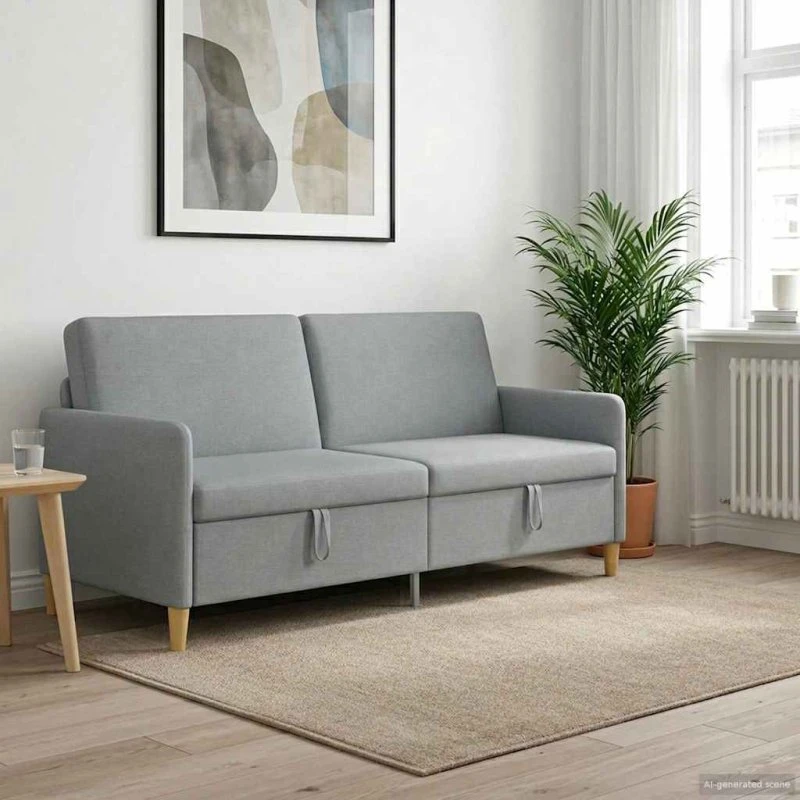 vidaXL Sofa med opbevaring, Lysegrå, 192 x 78 x 87 cm