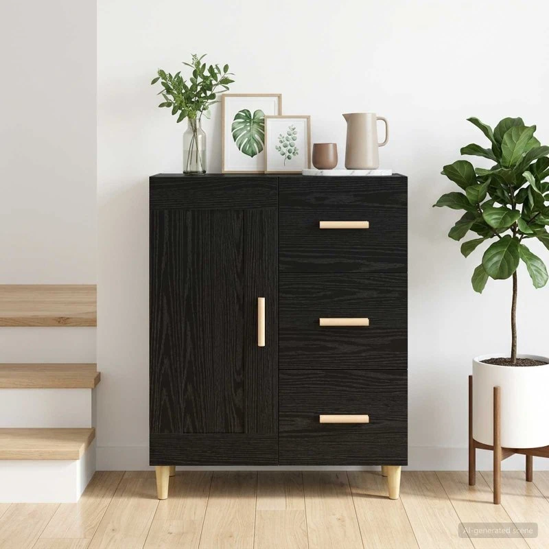 vidaXL Sideboard Sort Eg 69,5 x 34 x 90 cm