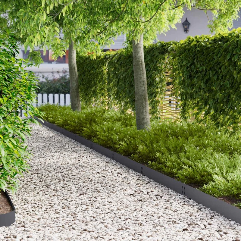vidaXL Plænekant 30 stk. 100 x 15 cm Stål Antracit